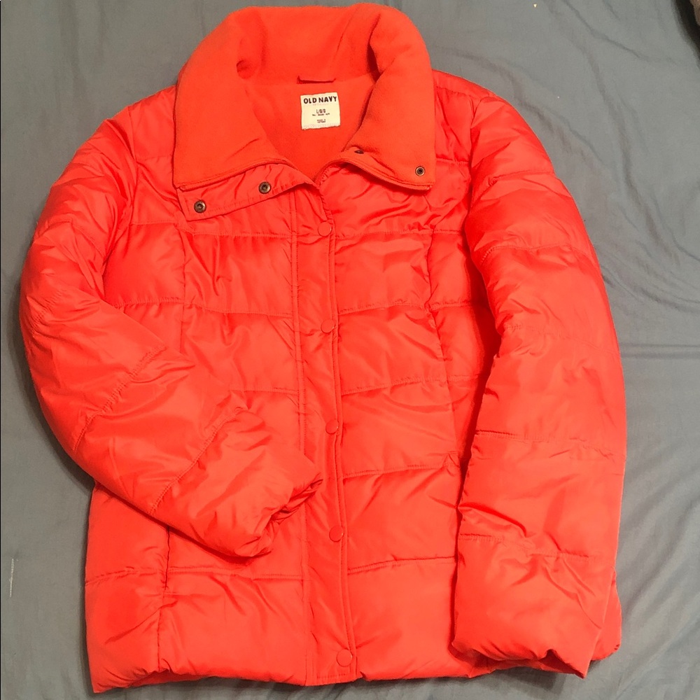 Old Navy Vibrant Orange Quilted Jacket